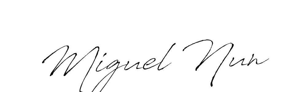 Use a signature maker to create a handwritten signature online. With this signature software, you can design (Antro_Vectra) your own signature for name Miguel Nun. Miguel Nun signature style 6 images and pictures png