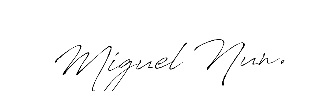 The best way (Antro_Vectra) to make a short signature is to pick only two or three words in your name. The name Miguel Nun. include a total of six letters. For converting this name. Miguel Nun. signature style 6 images and pictures png