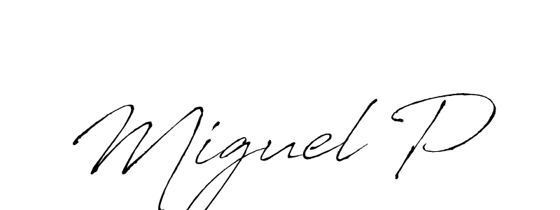 Similarly Antro_Vectra is the best handwritten signature design. Signature creator online .You can use it as an online autograph creator for name Miguel P. Miguel P signature style 6 images and pictures png
