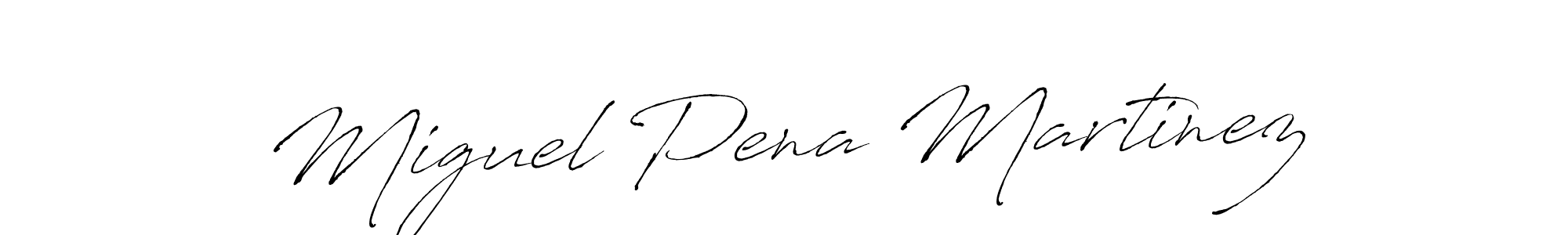 How to make Miguel Pena Martinez name signature. Use Antro_Vectra style for creating short signs online. This is the latest handwritten sign. Miguel Pena Martinez signature style 6 images and pictures png