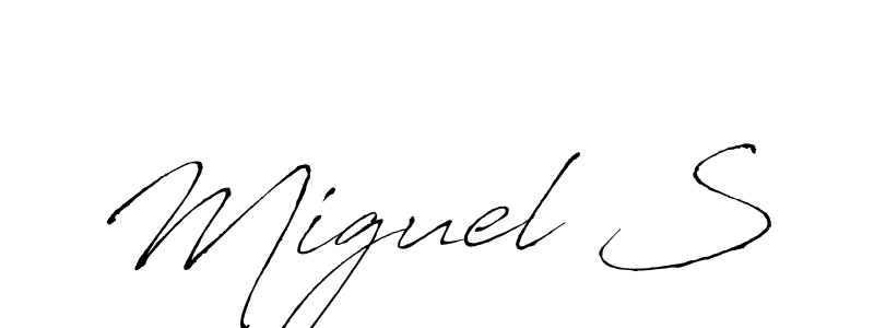 Use a signature maker to create a handwritten signature online. With this signature software, you can design (Antro_Vectra) your own signature for name Miguel S. Miguel S signature style 6 images and pictures png