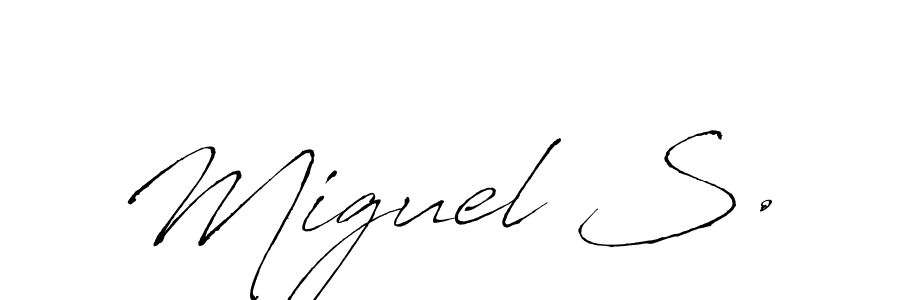 This is the best signature style for the Miguel S. name. Also you like these signature font (Antro_Vectra). Mix name signature. Miguel S. signature style 6 images and pictures png