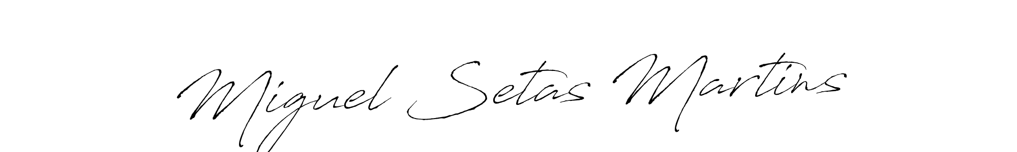 The best way (Antro_Vectra) to make a short signature is to pick only two or three words in your name. The name Miguel Setas Martins include a total of six letters. For converting this name. Miguel Setas Martins signature style 6 images and pictures png