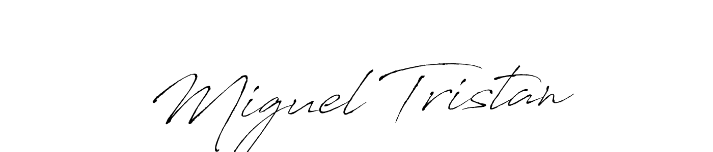 How to make Miguel Tristan name signature. Use Antro_Vectra style for creating short signs online. This is the latest handwritten sign. Miguel Tristan signature style 6 images and pictures png