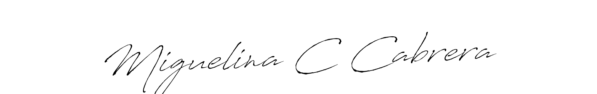 Miguelina C Cabrera stylish signature style. Best Handwritten Sign (Antro_Vectra) for my name. Handwritten Signature Collection Ideas for my name Miguelina C Cabrera. Miguelina C Cabrera signature style 6 images and pictures png