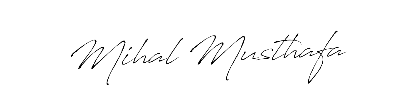 Create a beautiful signature design for name Mihal Musthafa. With this signature (Antro_Vectra) fonts, you can make a handwritten signature for free. Mihal Musthafa signature style 6 images and pictures png