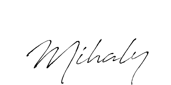 Use a signature maker to create a handwritten signature online. With this signature software, you can design (Antro_Vectra) your own signature for name Mihaly. Mihaly signature style 6 images and pictures png