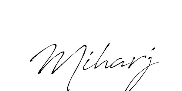 Use a signature maker to create a handwritten signature online. With this signature software, you can design (Antro_Vectra) your own signature for name Miharj. Miharj signature style 6 images and pictures png