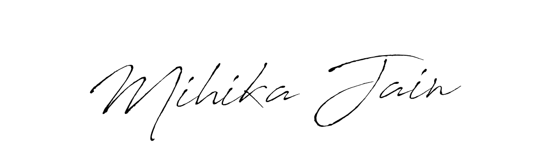 Create a beautiful signature design for name Mihika Jain. With this signature (Antro_Vectra) fonts, you can make a handwritten signature for free. Mihika Jain signature style 6 images and pictures png