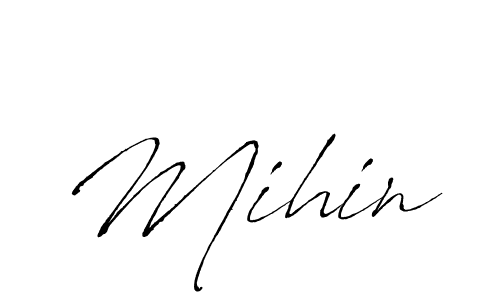 Design your own signature with our free online signature maker. With this signature software, you can create a handwritten (Antro_Vectra) signature for name Mihin. Mihin signature style 6 images and pictures png