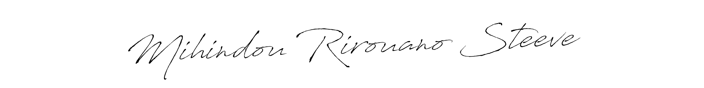 The best way (Antro_Vectra) to make a short signature is to pick only two or three words in your name. The name Mihindou Rirouano Steeve include a total of six letters. For converting this name. Mihindou Rirouano Steeve signature style 6 images and pictures png