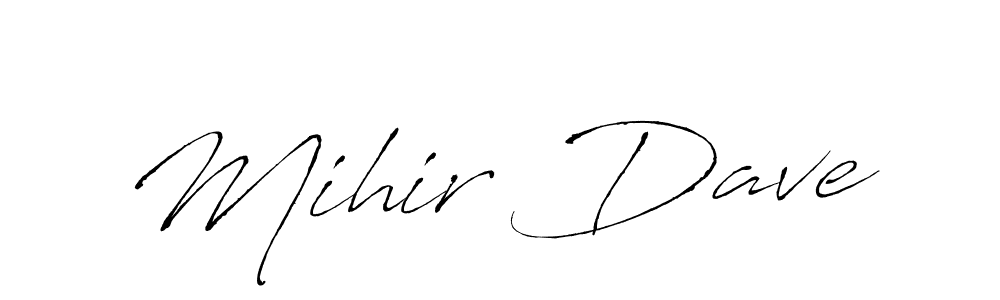 Make a beautiful signature design for name Mihir Dave. With this signature (Antro_Vectra) style, you can create a handwritten signature for free. Mihir Dave signature style 6 images and pictures png