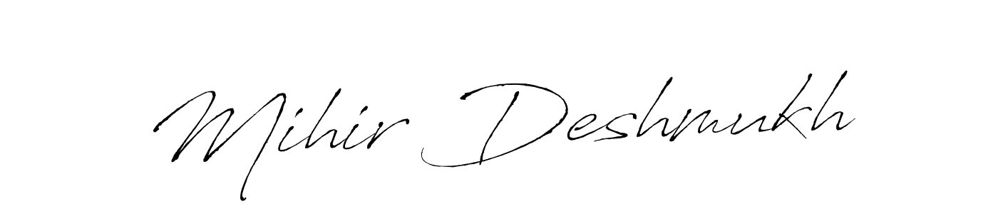 Design your own signature with our free online signature maker. With this signature software, you can create a handwritten (Antro_Vectra) signature for name Mihir Deshmukh. Mihir Deshmukh signature style 6 images and pictures png