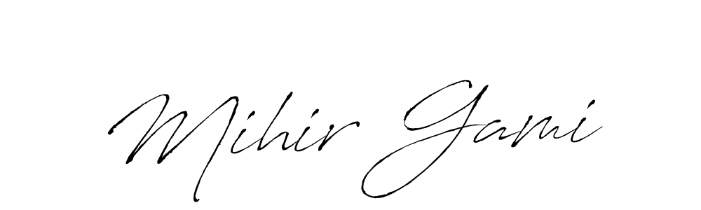 Also we have Mihir Gami name is the best signature style. Create professional handwritten signature collection using Antro_Vectra autograph style. Mihir Gami signature style 6 images and pictures png