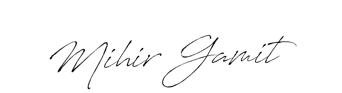 Use a signature maker to create a handwritten signature online. With this signature software, you can design (Antro_Vectra) your own signature for name Mihir Gamit. Mihir Gamit signature style 6 images and pictures png