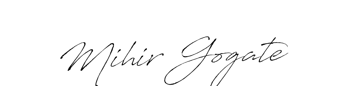 Mihir Gogate stylish signature style. Best Handwritten Sign (Antro_Vectra) for my name. Handwritten Signature Collection Ideas for my name Mihir Gogate. Mihir Gogate signature style 6 images and pictures png