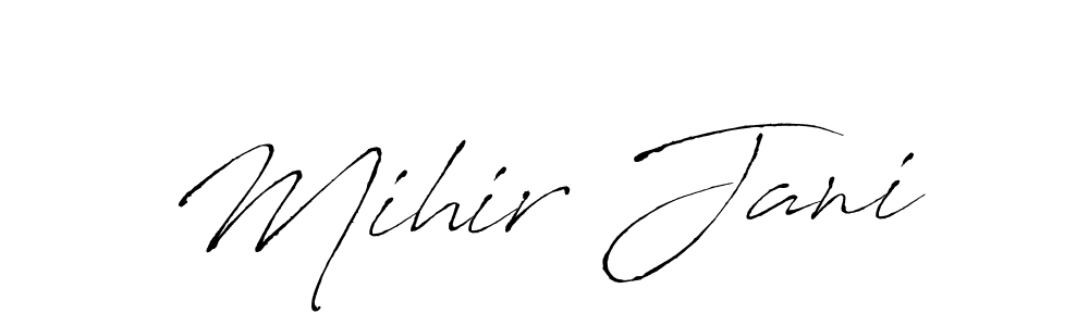 Use a signature maker to create a handwritten signature online. With this signature software, you can design (Antro_Vectra) your own signature for name Mihir Jani. Mihir Jani signature style 6 images and pictures png