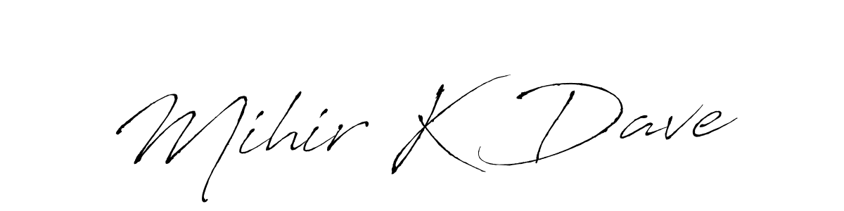 You should practise on your own different ways (Antro_Vectra) to write your name (Mihir K Dave) in signature. don't let someone else do it for you. Mihir K Dave signature style 6 images and pictures png