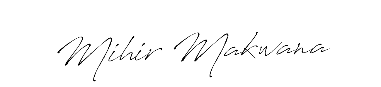 How to make Mihir Makwana name signature. Use Antro_Vectra style for creating short signs online. This is the latest handwritten sign. Mihir Makwana signature style 6 images and pictures png