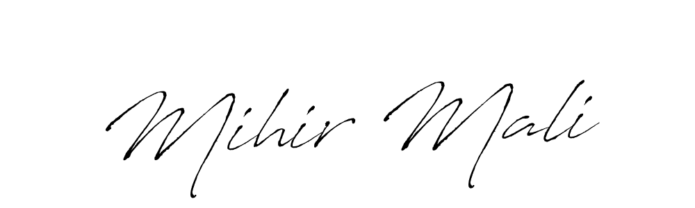 Mihir Mali stylish signature style. Best Handwritten Sign (Antro_Vectra) for my name. Handwritten Signature Collection Ideas for my name Mihir Mali. Mihir Mali signature style 6 images and pictures png