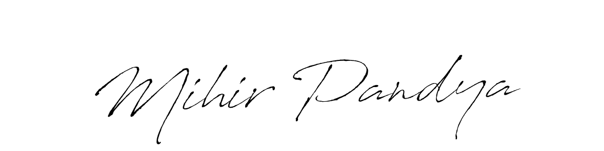 How to make Mihir Pandya name signature. Use Antro_Vectra style for creating short signs online. This is the latest handwritten sign. Mihir Pandya signature style 6 images and pictures png