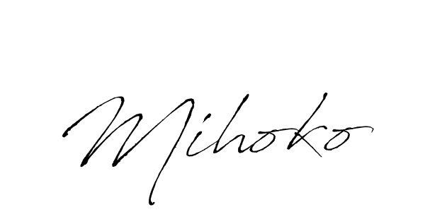 Create a beautiful signature design for name Mihoko. With this signature (Antro_Vectra) fonts, you can make a handwritten signature for free. Mihoko signature style 6 images and pictures png