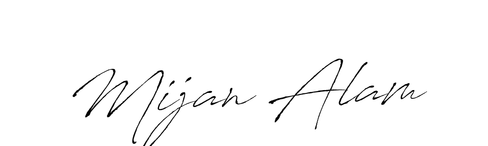 Make a beautiful signature design for name Mijan Alam. With this signature (Antro_Vectra) style, you can create a handwritten signature for free. Mijan Alam signature style 6 images and pictures png