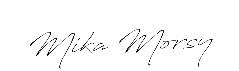 You should practise on your own different ways (Antro_Vectra) to write your name (Mika Morsy) in signature. don't let someone else do it for you. Mika Morsy signature style 6 images and pictures png