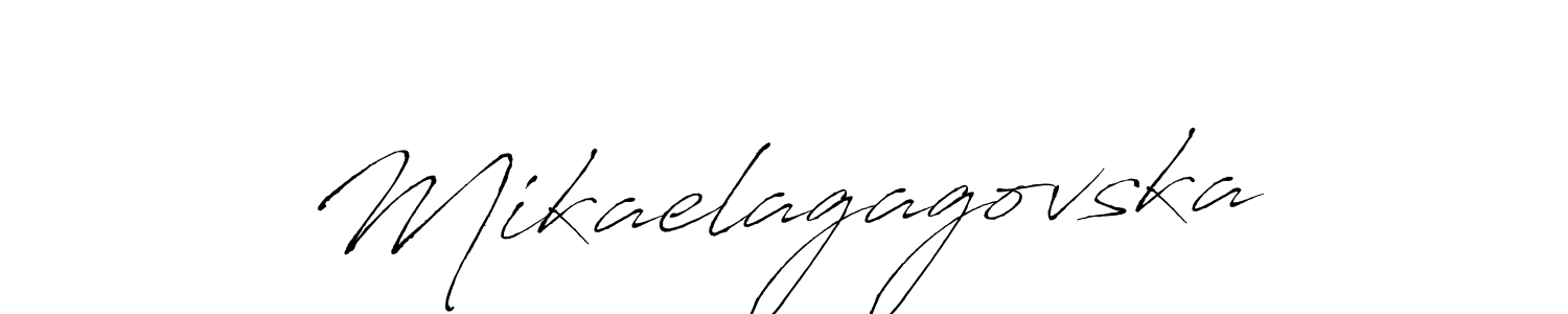 How to make Mikaelagagovska signature? Antro_Vectra is a professional autograph style. Create handwritten signature for Mikaelagagovska name. Mikaelagagovska signature style 6 images and pictures png