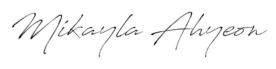 The best way (Antro_Vectra) to make a short signature is to pick only two or three words in your name. For converting this name Mikayla Ahyeon. Mikayla Ahyeon signature style 6 images and pictures png