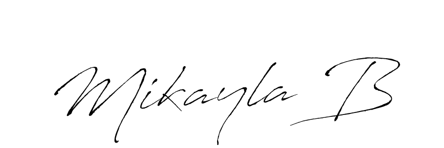 The best way (Antro_Vectra) to make a short signature is to pick only two or three words in your name. The name Mikayla B include a total of six letters. For converting this name. Mikayla B signature style 6 images and pictures png
