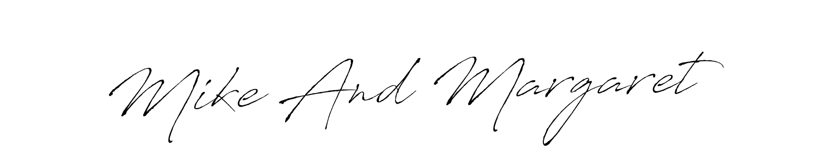 Use a signature maker to create a handwritten signature online. With this signature software, you can design (Antro_Vectra) your own signature for name Mike And Margaret. Mike And Margaret signature style 6 images and pictures png