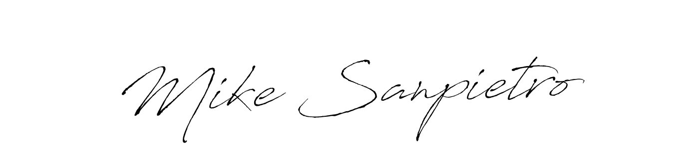 Make a beautiful signature design for name Mike Sanpietro. With this signature (Antro_Vectra) style, you can create a handwritten signature for free. Mike Sanpietro signature style 6 images and pictures png