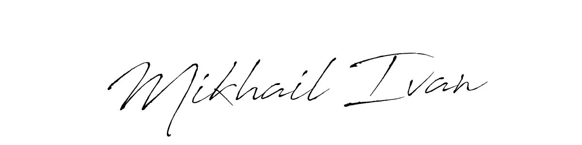 The best way (Antro_Vectra) to make a short signature is to pick only two or three words in your name. The name Mikhail Ivan include a total of six letters. For converting this name. Mikhail Ivan signature style 6 images and pictures png
