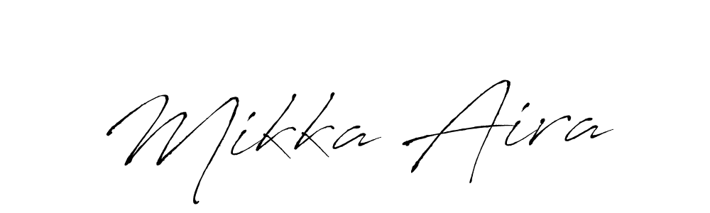 You can use this online signature creator to create a handwritten signature for the name Mikka Aira. This is the best online autograph maker. Mikka Aira signature style 6 images and pictures png