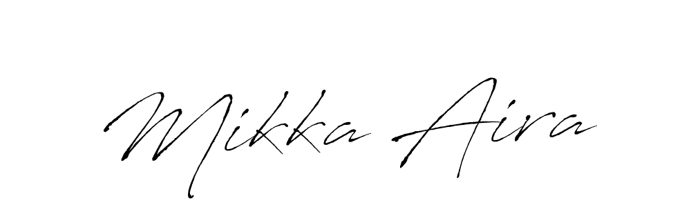 Similarly Antro_Vectra is the best handwritten signature design. Signature creator online .You can use it as an online autograph creator for name Mikka Aira. Mikka Aira signature style 6 images and pictures png