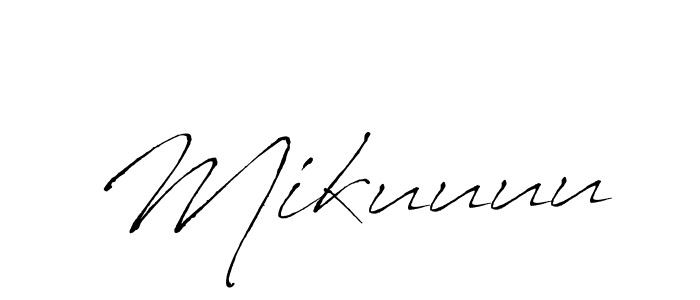 Antro_Vectra is a professional signature style that is perfect for those who want to add a touch of class to their signature. It is also a great choice for those who want to make their signature more unique. Get Mikuuuu name to fancy signature for free. Mikuuuu signature style 6 images and pictures png
