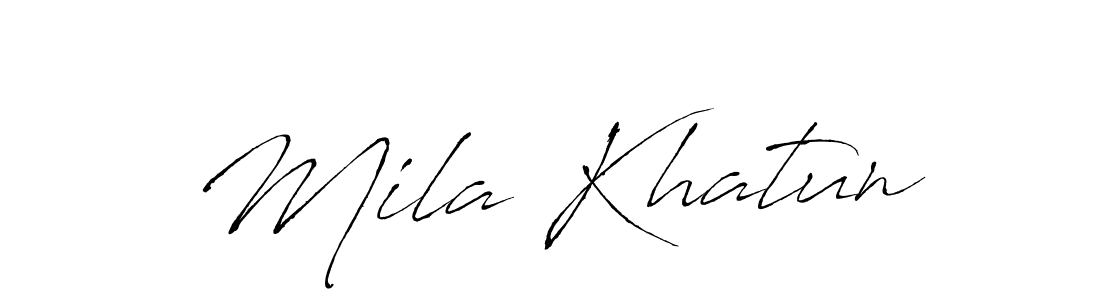 You should practise on your own different ways (Antro_Vectra) to write your name (Mila Khatun) in signature. don't let someone else do it for you. Mila Khatun signature style 6 images and pictures png