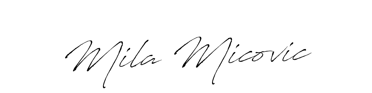 Mila Micovic stylish signature style. Best Handwritten Sign (Antro_Vectra) for my name. Handwritten Signature Collection Ideas for my name Mila Micovic. Mila Micovic signature style 6 images and pictures png