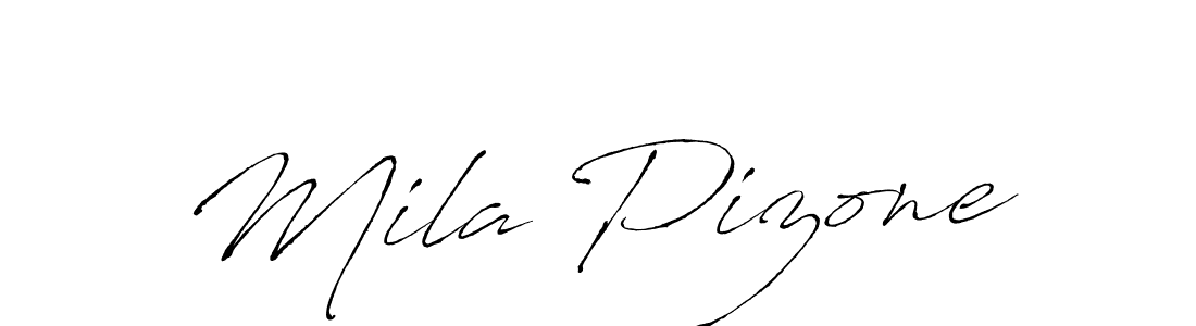 How to make Mila Pizone signature? Antro_Vectra is a professional autograph style. Create handwritten signature for Mila Pizone name. Mila Pizone signature style 6 images and pictures png