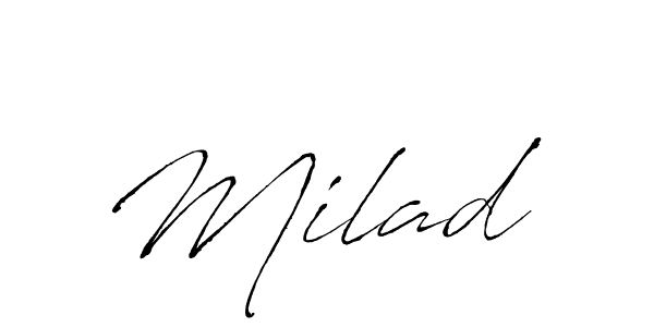 Use a signature maker to create a handwritten signature online. With this signature software, you can design (Antro_Vectra) your own signature for name Milad . Milad  signature style 6 images and pictures png