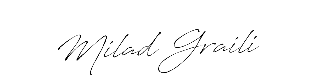 Antro_Vectra is a professional signature style that is perfect for those who want to add a touch of class to their signature. It is also a great choice for those who want to make their signature more unique. Get Milad Graili name to fancy signature for free. Milad Graili signature style 6 images and pictures png