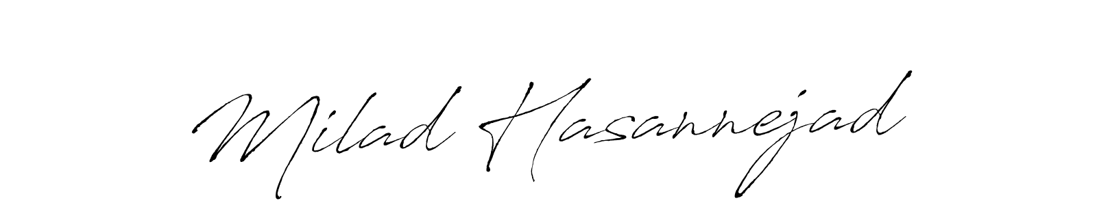 Milad Hasannejad stylish signature style. Best Handwritten Sign (Antro_Vectra) for my name. Handwritten Signature Collection Ideas for my name Milad Hasannejad. Milad Hasannejad signature style 6 images and pictures png