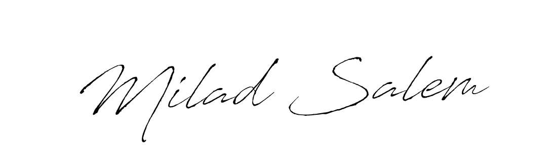 Create a beautiful signature design for name Milad Salem. With this signature (Antro_Vectra) fonts, you can make a handwritten signature for free. Milad Salem signature style 6 images and pictures png