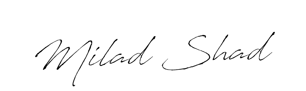 How to make Milad Shad name signature. Use Antro_Vectra style for creating short signs online. This is the latest handwritten sign. Milad Shad signature style 6 images and pictures png