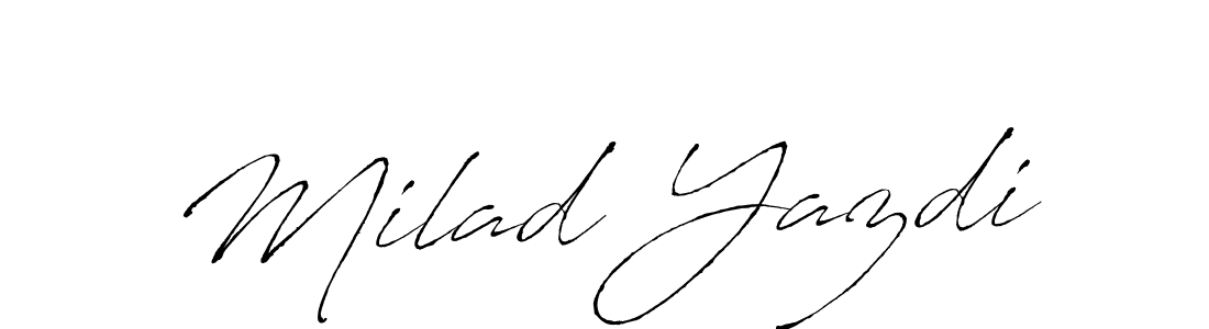 Make a beautiful signature design for name Milad Yazdi. With this signature (Antro_Vectra) style, you can create a handwritten signature for free. Milad Yazdi signature style 6 images and pictures png