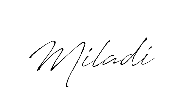 Similarly Antro_Vectra is the best handwritten signature design. Signature creator online .You can use it as an online autograph creator for name Miladi. Miladi signature style 6 images and pictures png