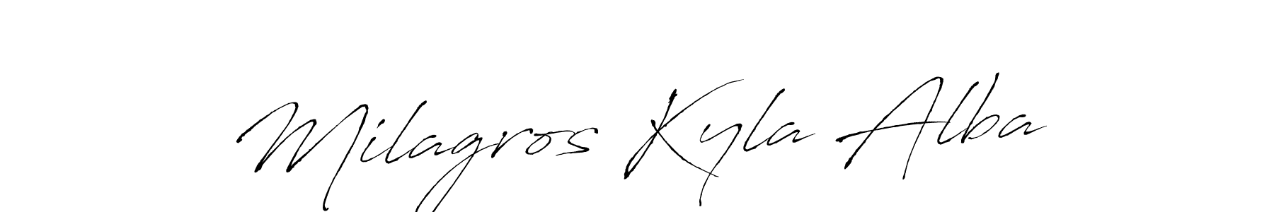 Also You can easily find your signature by using the search form. We will create Milagros Kyla Alba name handwritten signature images for you free of cost using Antro_Vectra sign style. Milagros Kyla Alba signature style 6 images and pictures png