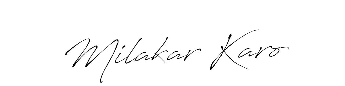 Design your own signature with our free online signature maker. With this signature software, you can create a handwritten (Antro_Vectra) signature for name Milakar Karo. Milakar Karo signature style 6 images and pictures png