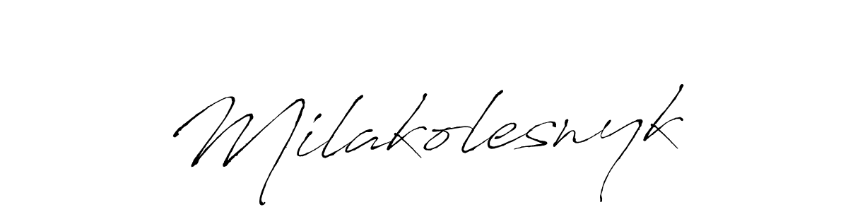 How to make Milakolesnyk signature? Antro_Vectra is a professional autograph style. Create handwritten signature for Milakolesnyk name. Milakolesnyk signature style 6 images and pictures png